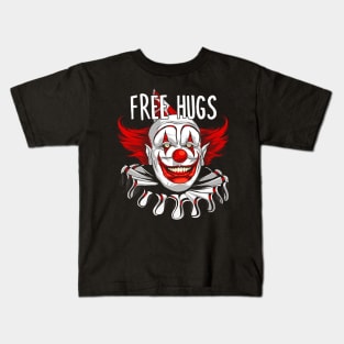 Free Hugs Scary Creepy Clown Halloween Kids T-Shirt